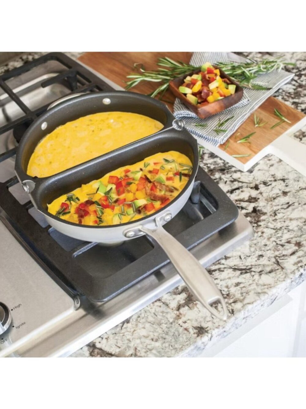 Nordic Ware Italian Frittata Pan Stainless Steel Non Stick Omelet Pan Used Twice